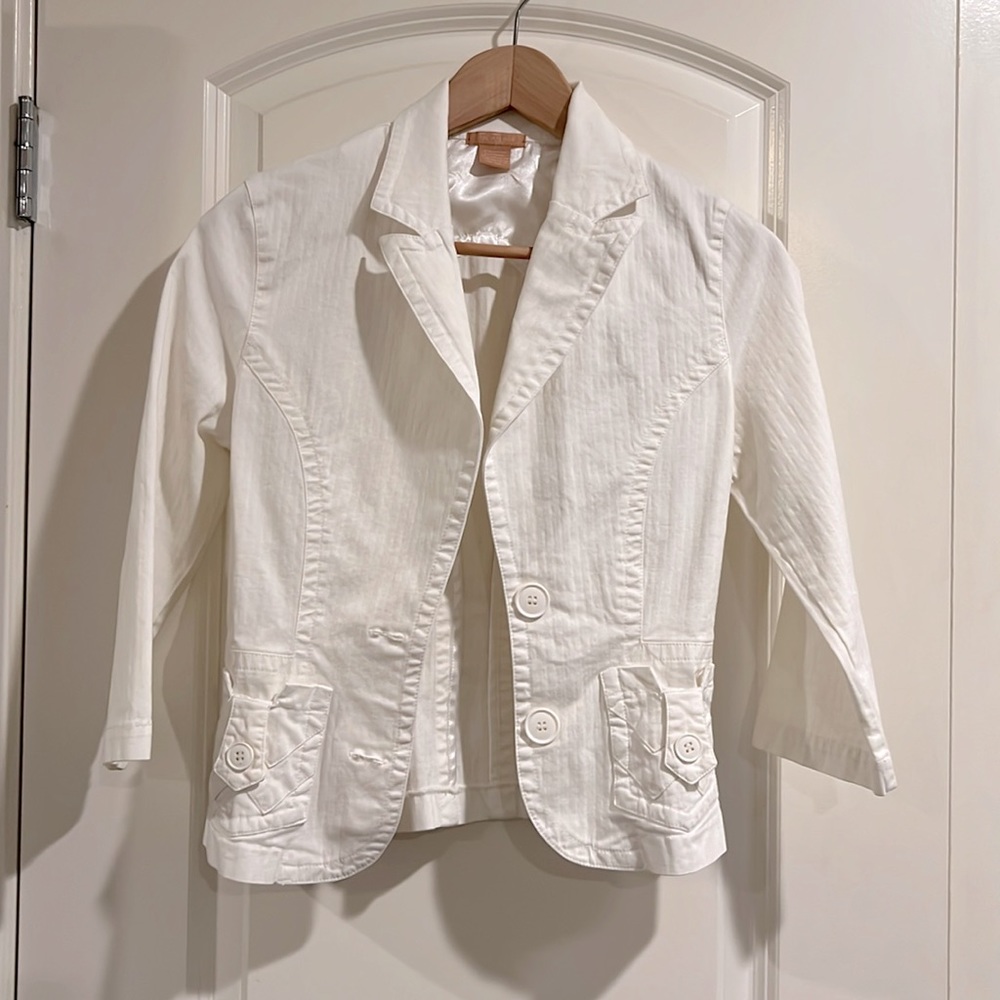 Off white cotton blazer